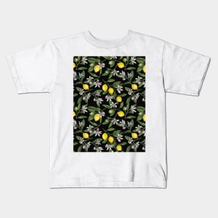 Lemon branches with blossoms and fruit Kids T-Shirt